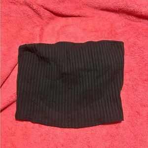 PINK Victoria's Secret Black Ribbed Crop Top